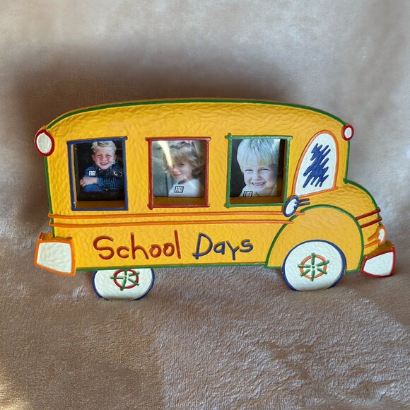 Figi Graphics Other - School Days Bus Collage 3 Picture Frame